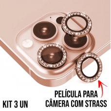 Película de Câmera Strass iPhone 13 Pro e 13 Pro Max - Cobre